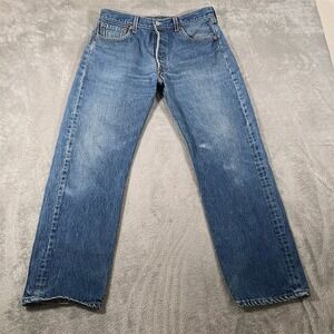 VTG Levi's 501 XX Jeans Mens 35x32 (Measure 32x28) Blue Medium Wash Straight Leg